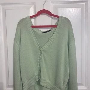 BRANDY MELVILLE LIGHT GREEN BILLIE CARDIGAN